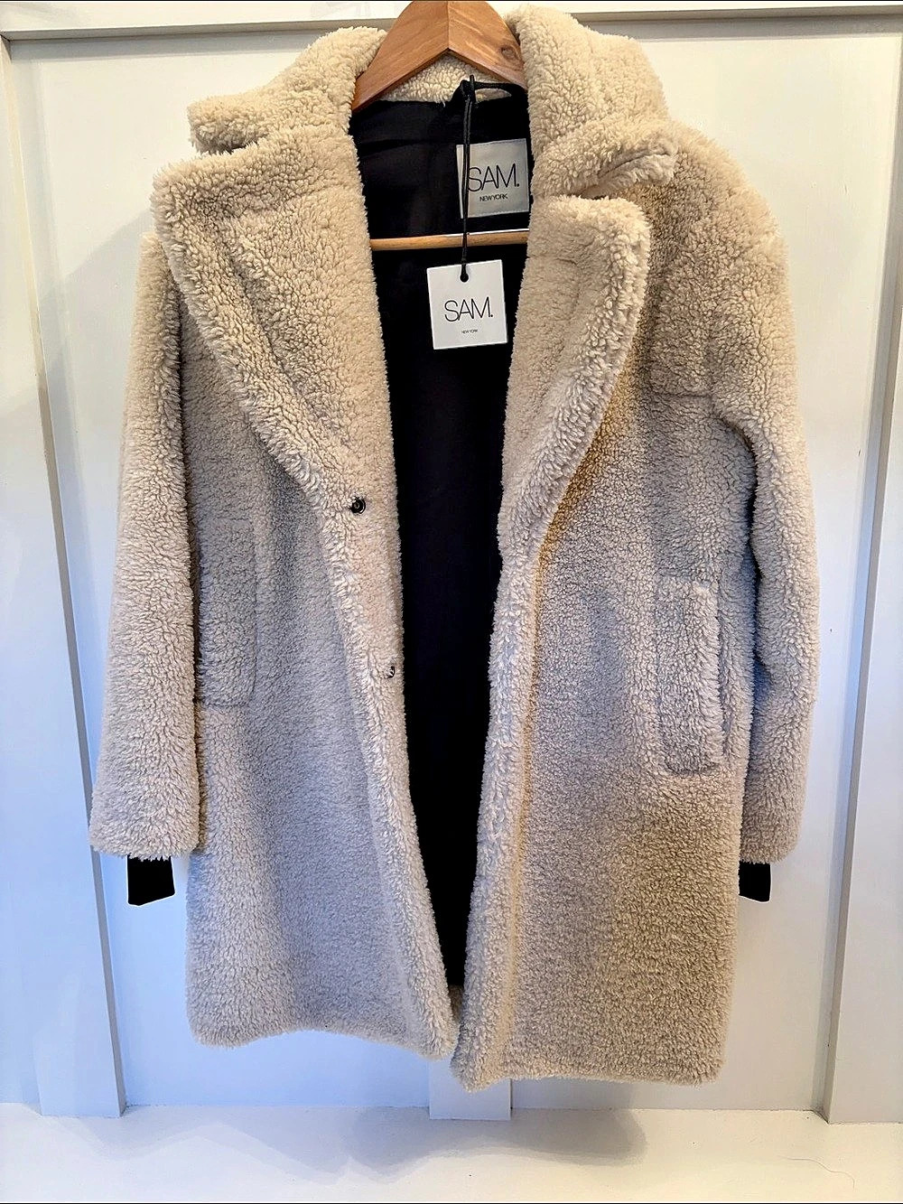 SAM. New York Teddy Coat Cream XS Like New